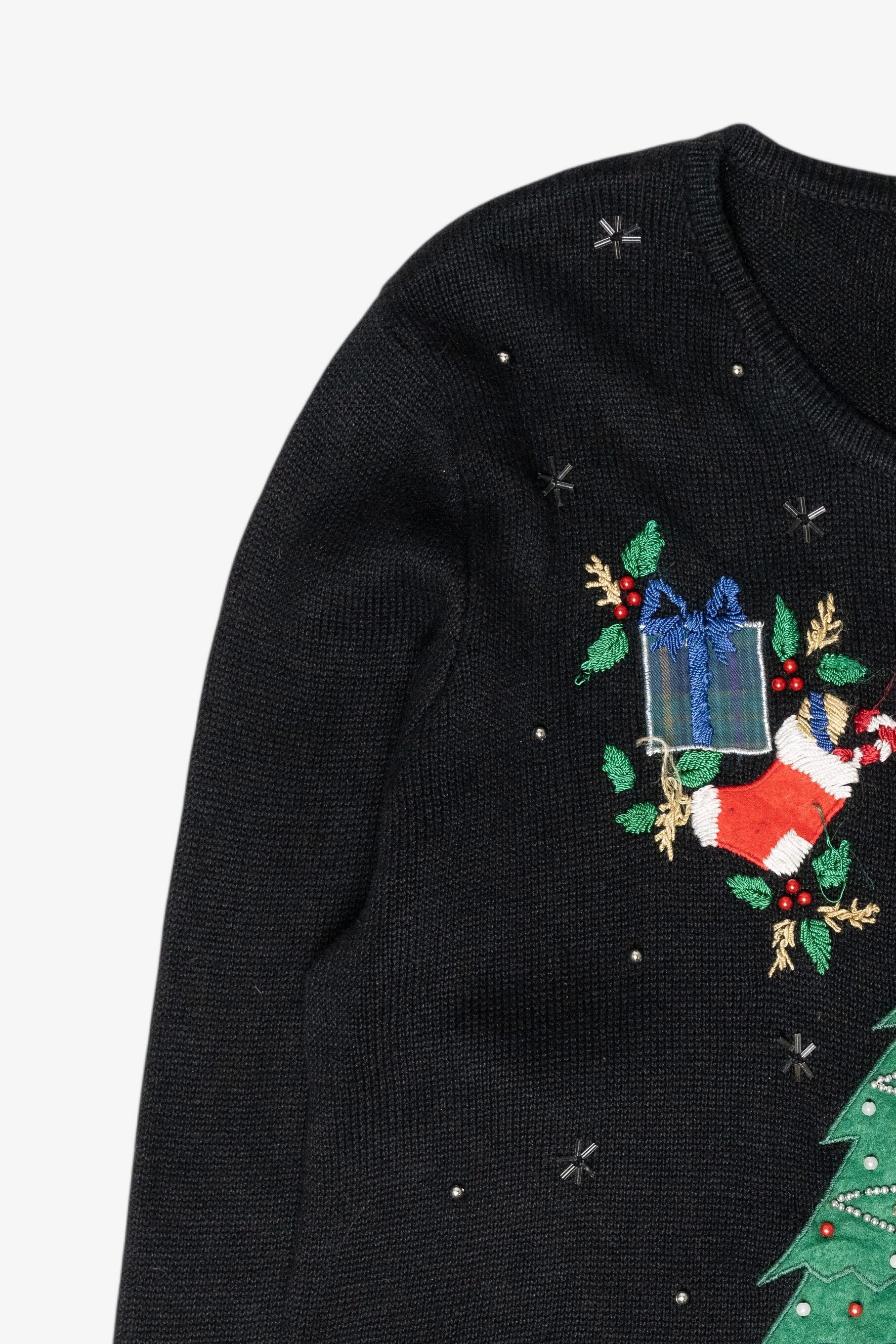 Cozy Fireplace Vintage Ugly Christmas Sweater (1990s)