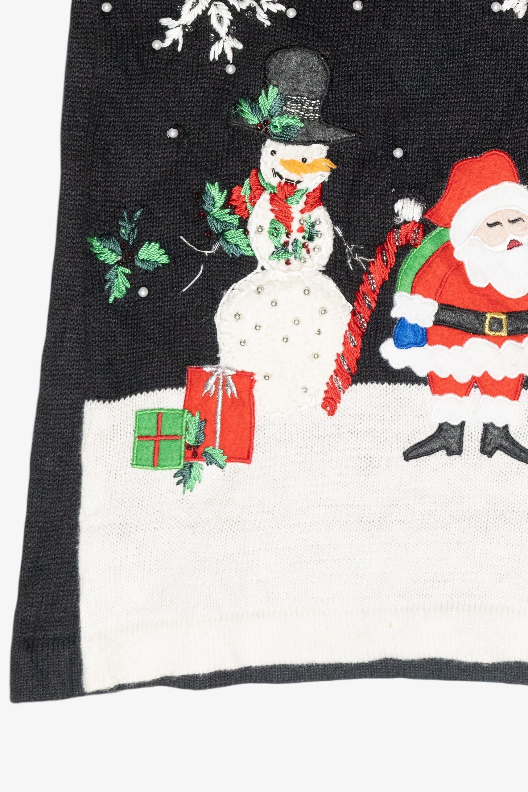 Santa and Snowmen Vintage Ugly Christmas Turtleneck Sweater (1990s)