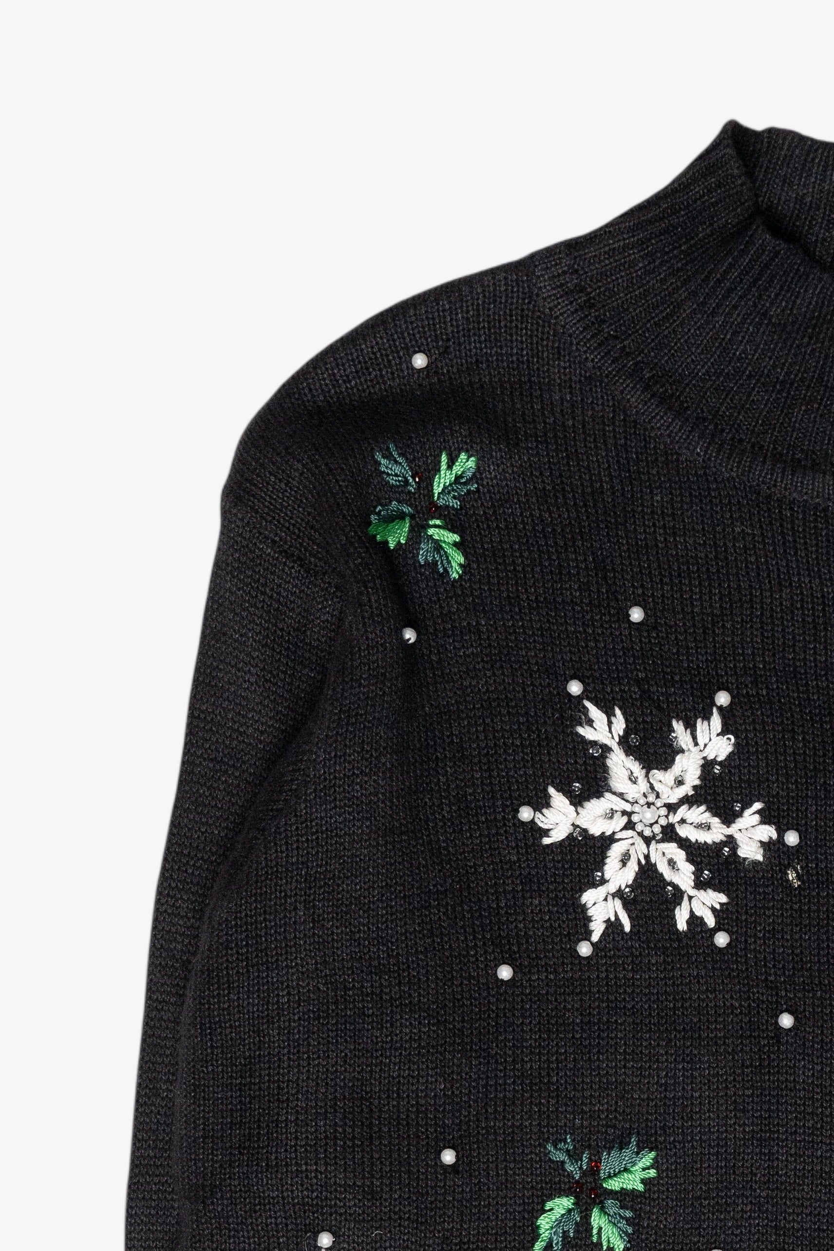 Santa and Snowmen Vintage Ugly Christmas Turtleneck Sweater (1990s)