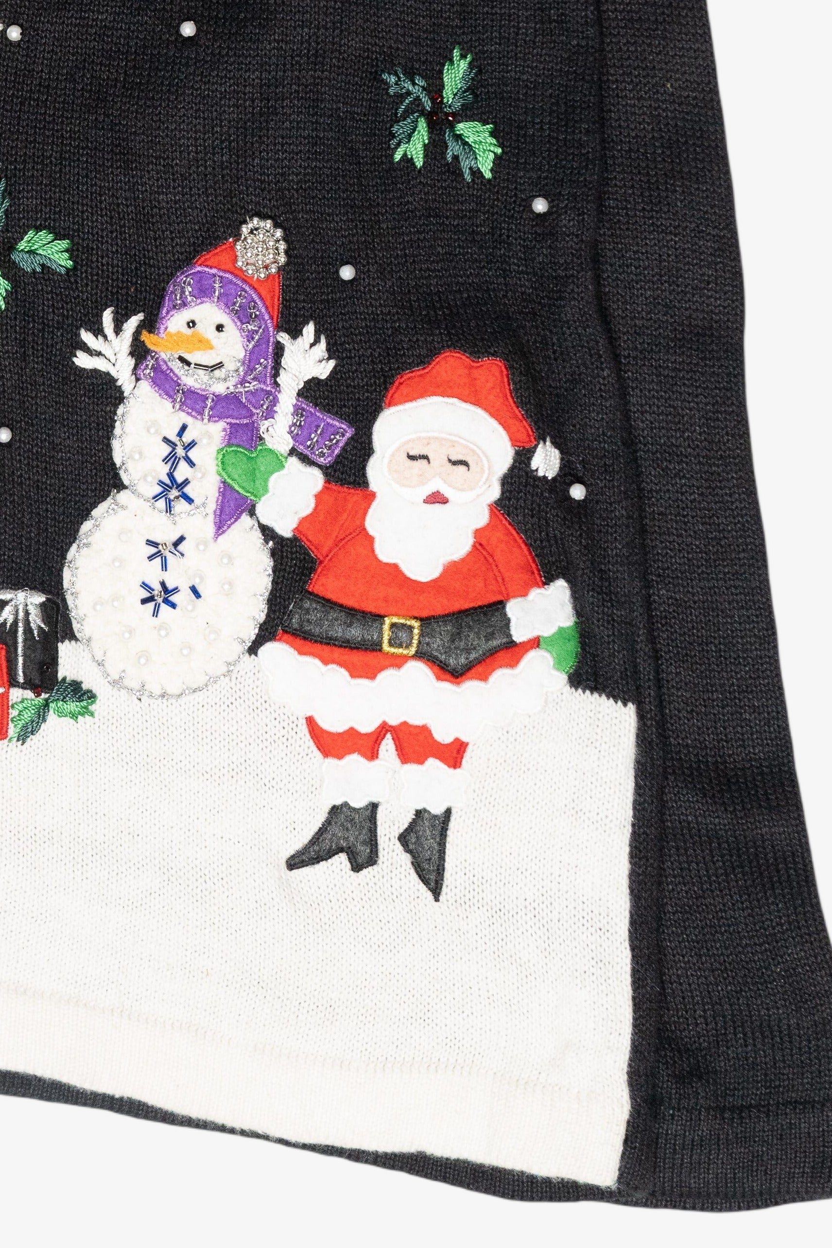 Santa and Snowmen Vintage Ugly Christmas Turtleneck Sweater (1990s)