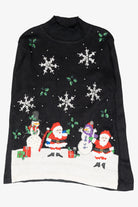 Santa and Snowmen Vintage Ugly Christmas Turtleneck Sweater (1990s)