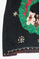 Teddy Bear Wreath Vintage Ugly Christmas Sweater (1990s)