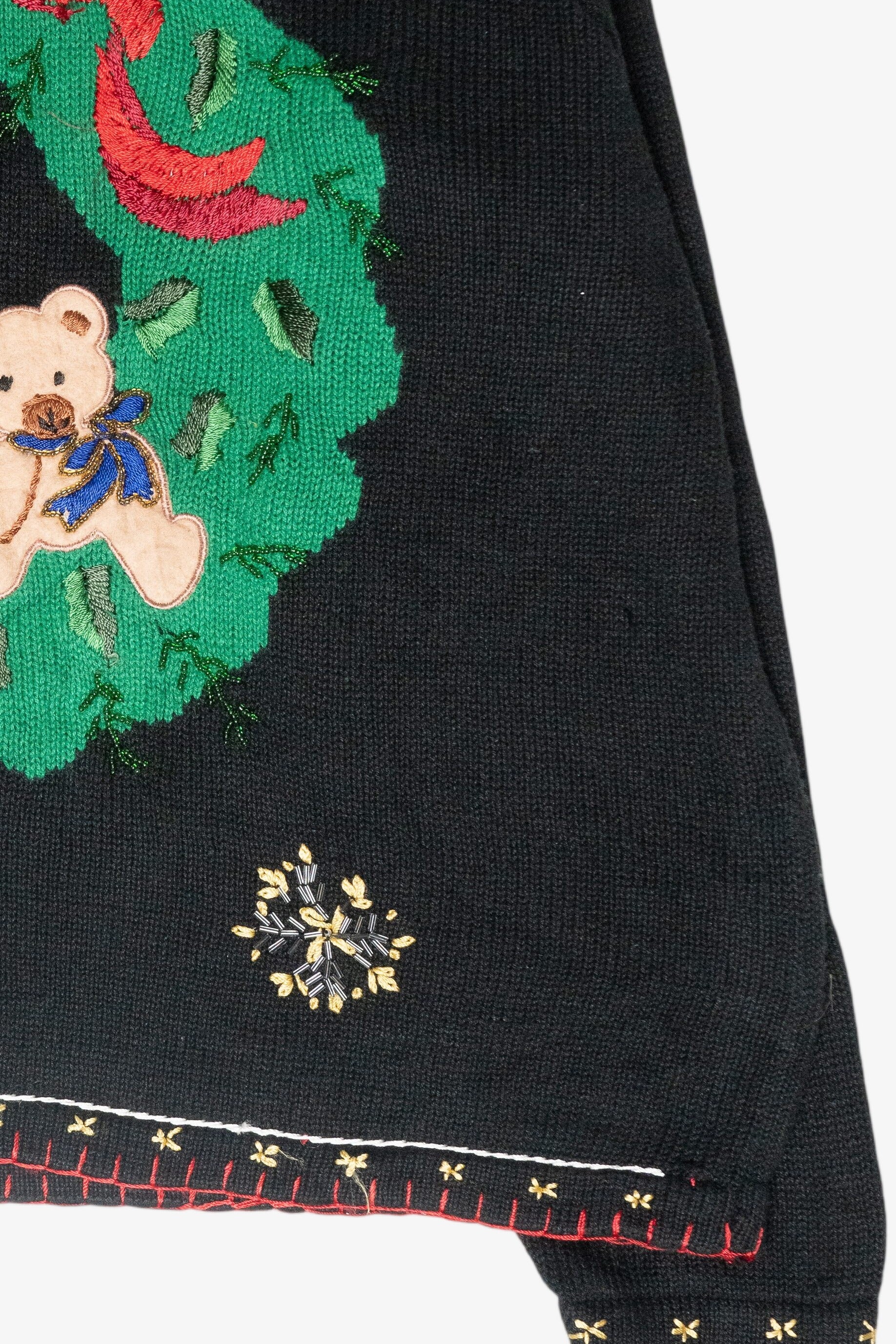 Teddy Bear Wreath Vintage Ugly Christmas Sweater (1990s)