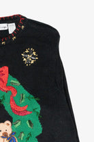 Teddy Bear Wreath Vintage Ugly Christmas Sweater (1990s)