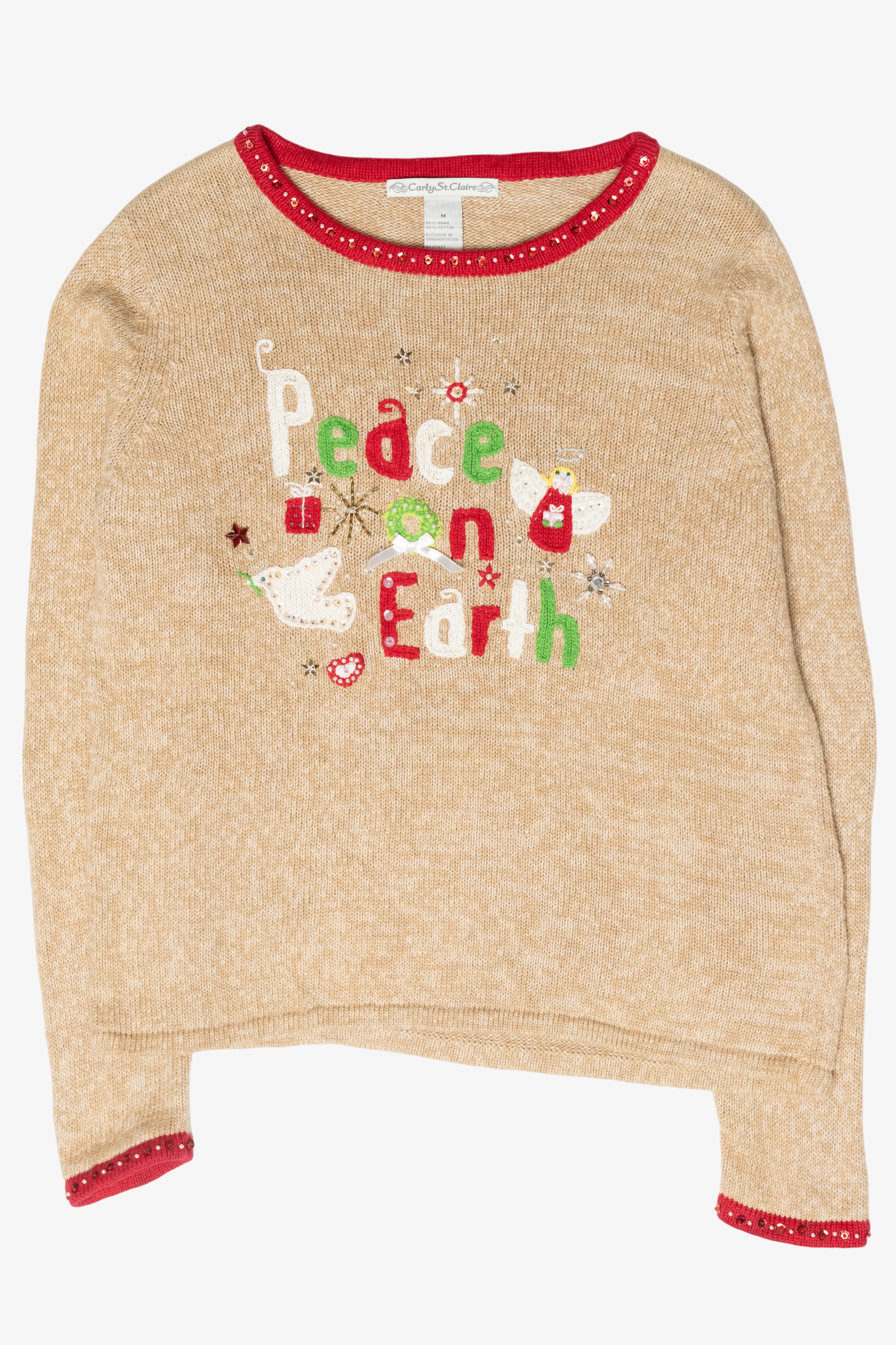 "Peace On Earth" Vintage Ugly Christmas Sweater (2000s)