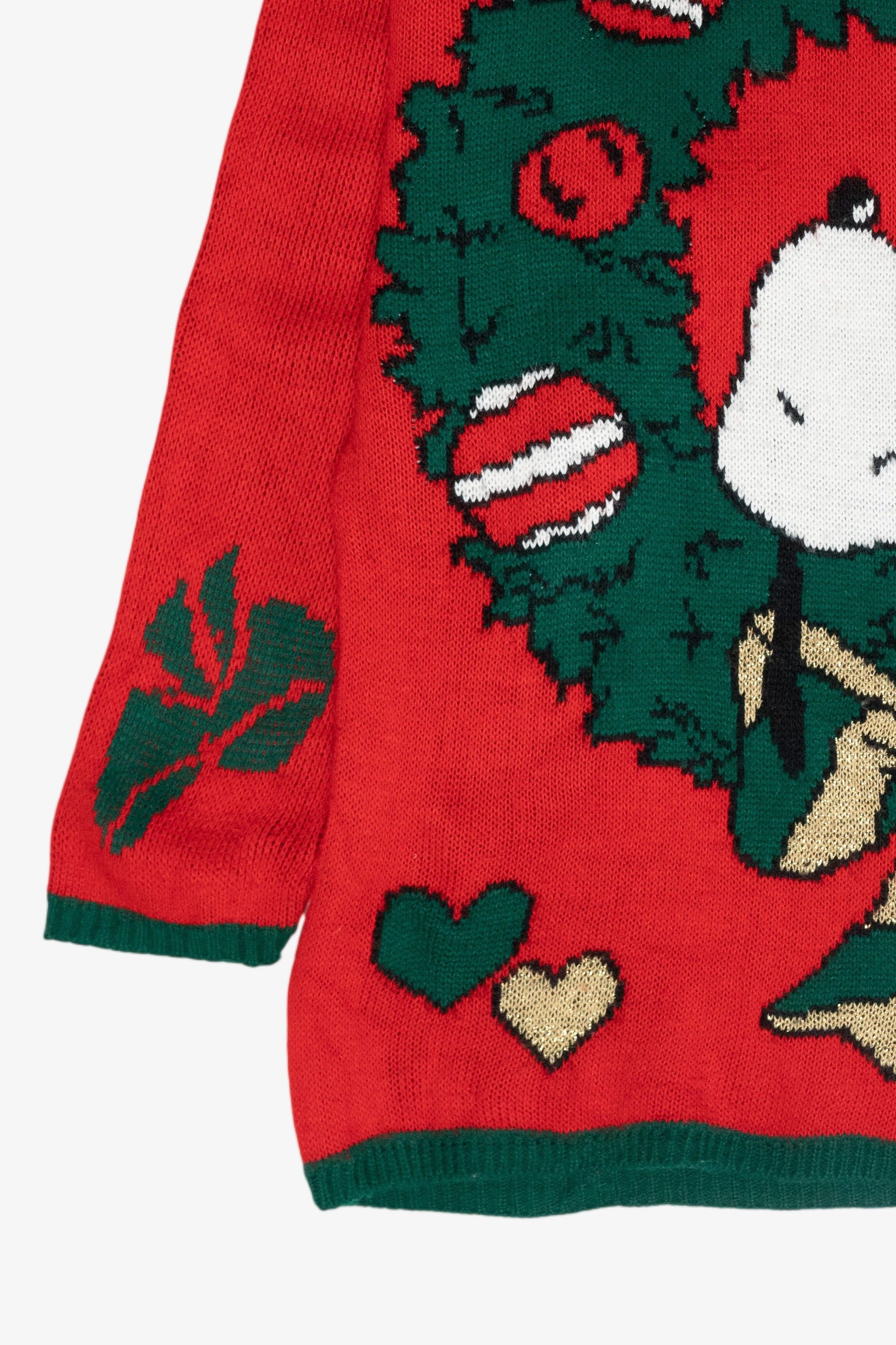 Snoopy Wreath Vintage Ugly Christmas Sweater (1980s)