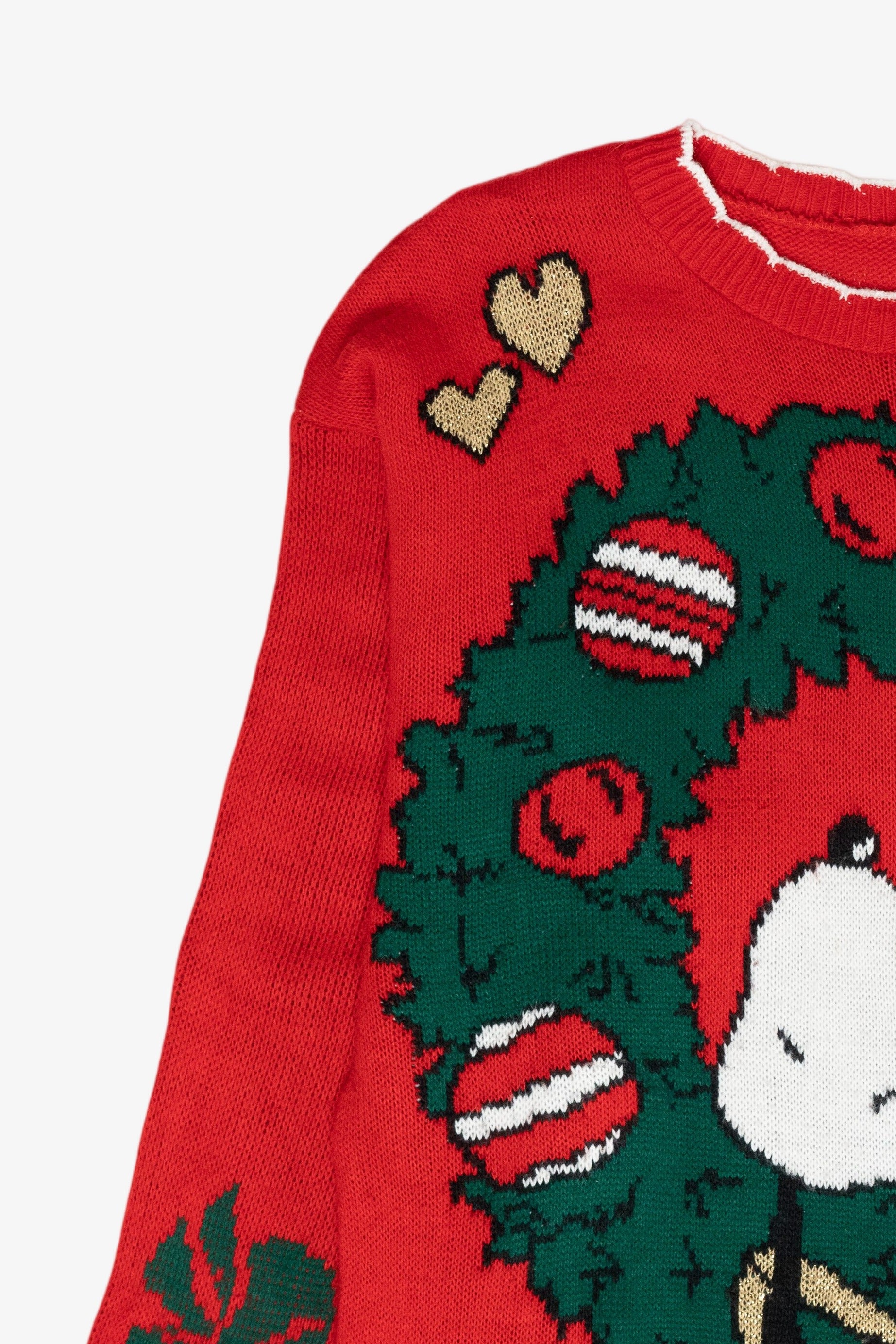 Snoopy Wreath Vintage Ugly Christmas Sweater (1980s)