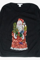 Beaded Santa Vintage Ugly Christmas Sweater (1990s)