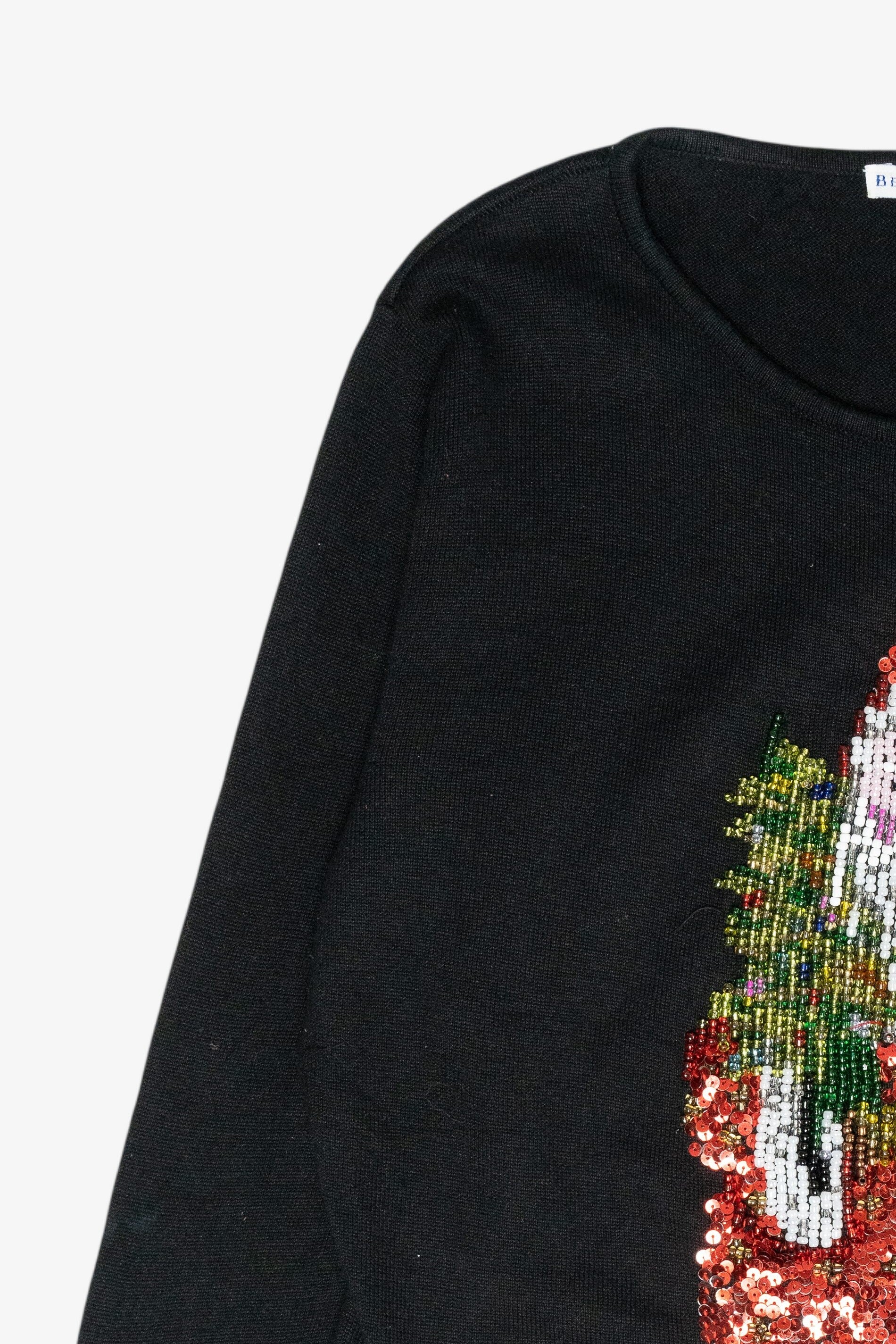 Beaded Santa Vintage Ugly Christmas Sweater (1990s)