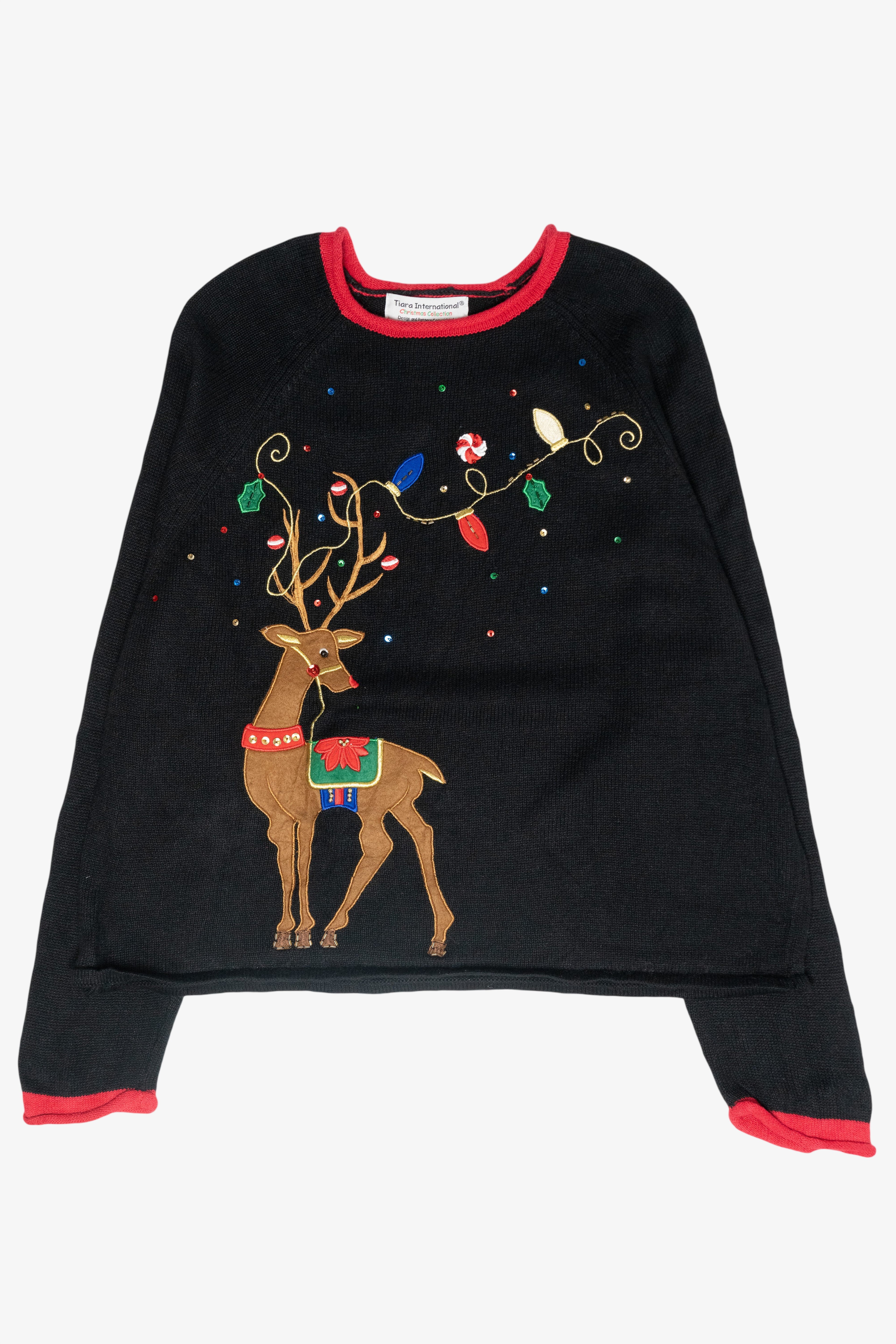 Majestic Reindeer Vintage Ugly Christmas Sweater (2000s)