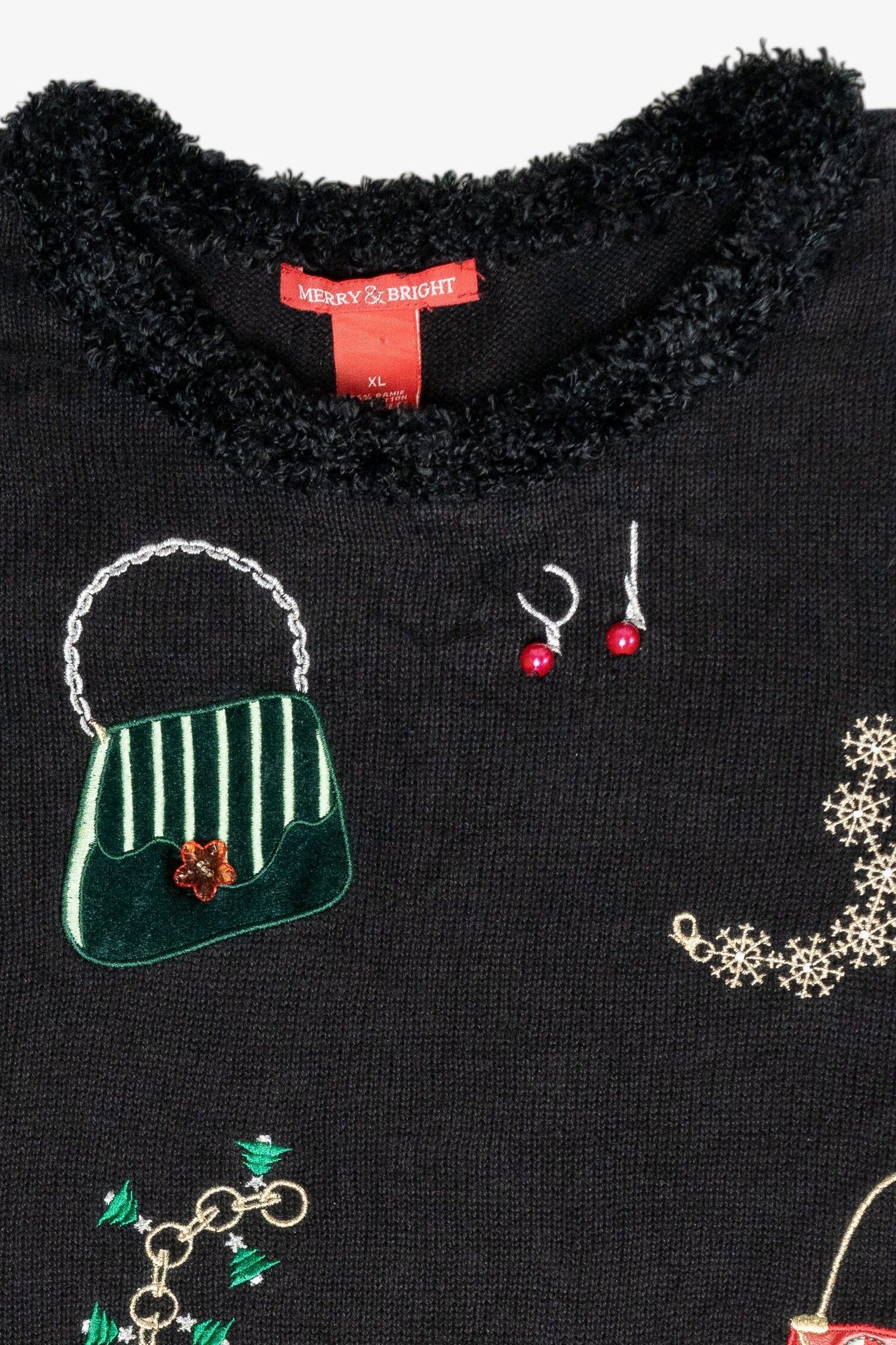 Festive Purses & Jewels Vintage Ugly Christmas Sweater (2000s)