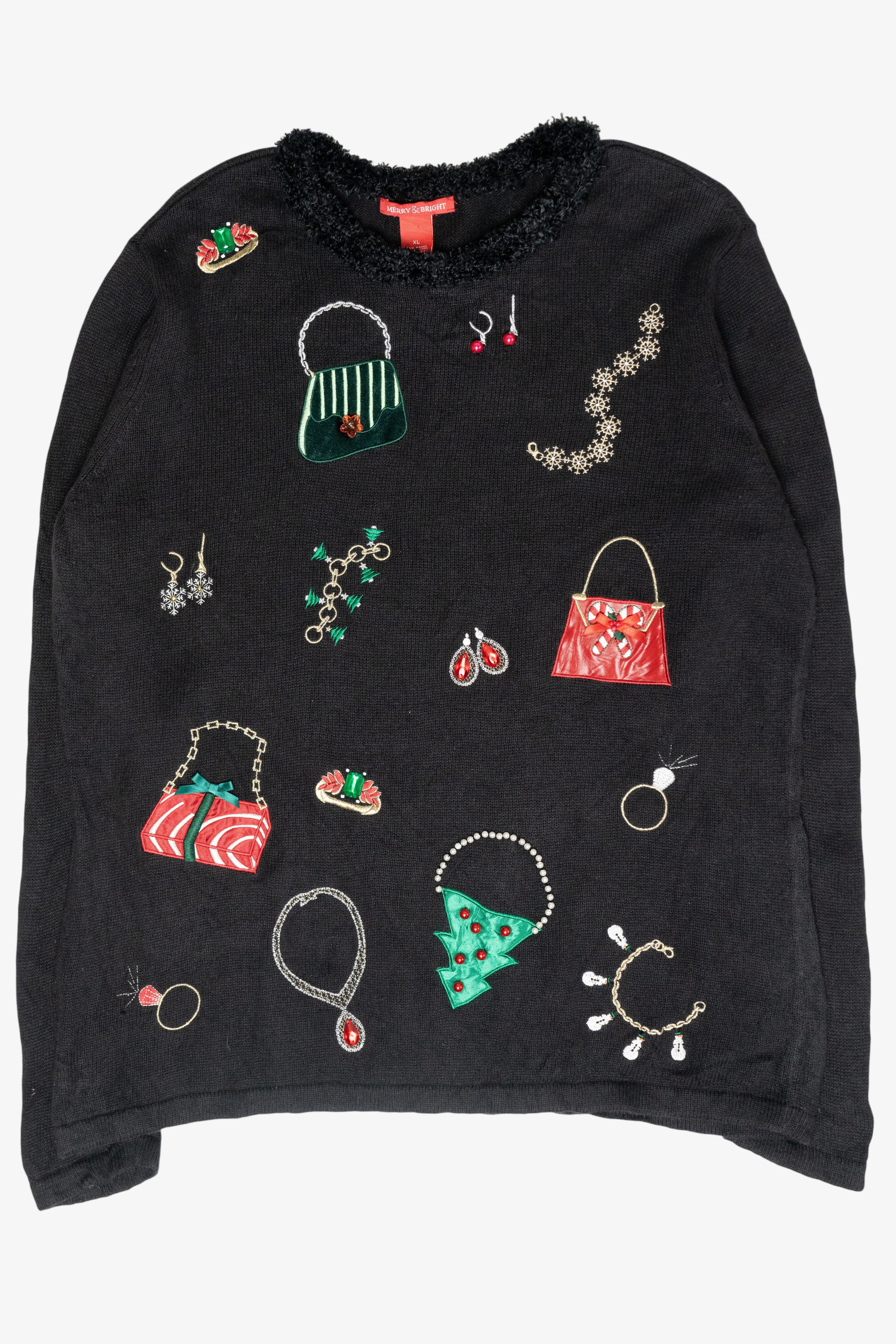 Festive Purses & Jewels Vintage Ugly Christmas Sweater (2000s)