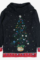 Vintage Beaded Christmas Tree Ugly Christmas Sweater Dress (1990s)