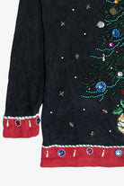 Vintage Beaded Christmas Tree Ugly Christmas Sweater Dress (1990s)