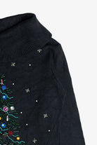 Vintage Beaded Christmas Tree Ugly Christmas Sweater Dress (1990s)