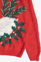 Vintage Hand Knit Swan In Wreath Ugly Christmas Sweater (1990s)