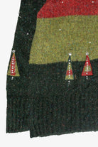 Trees Vintage Ugly Christmas Partial Zip Pullover (1990s)