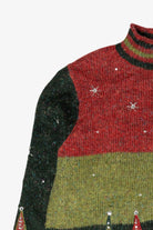 Trees Vintage Ugly Christmas Partial Zip Pullover (1990s)