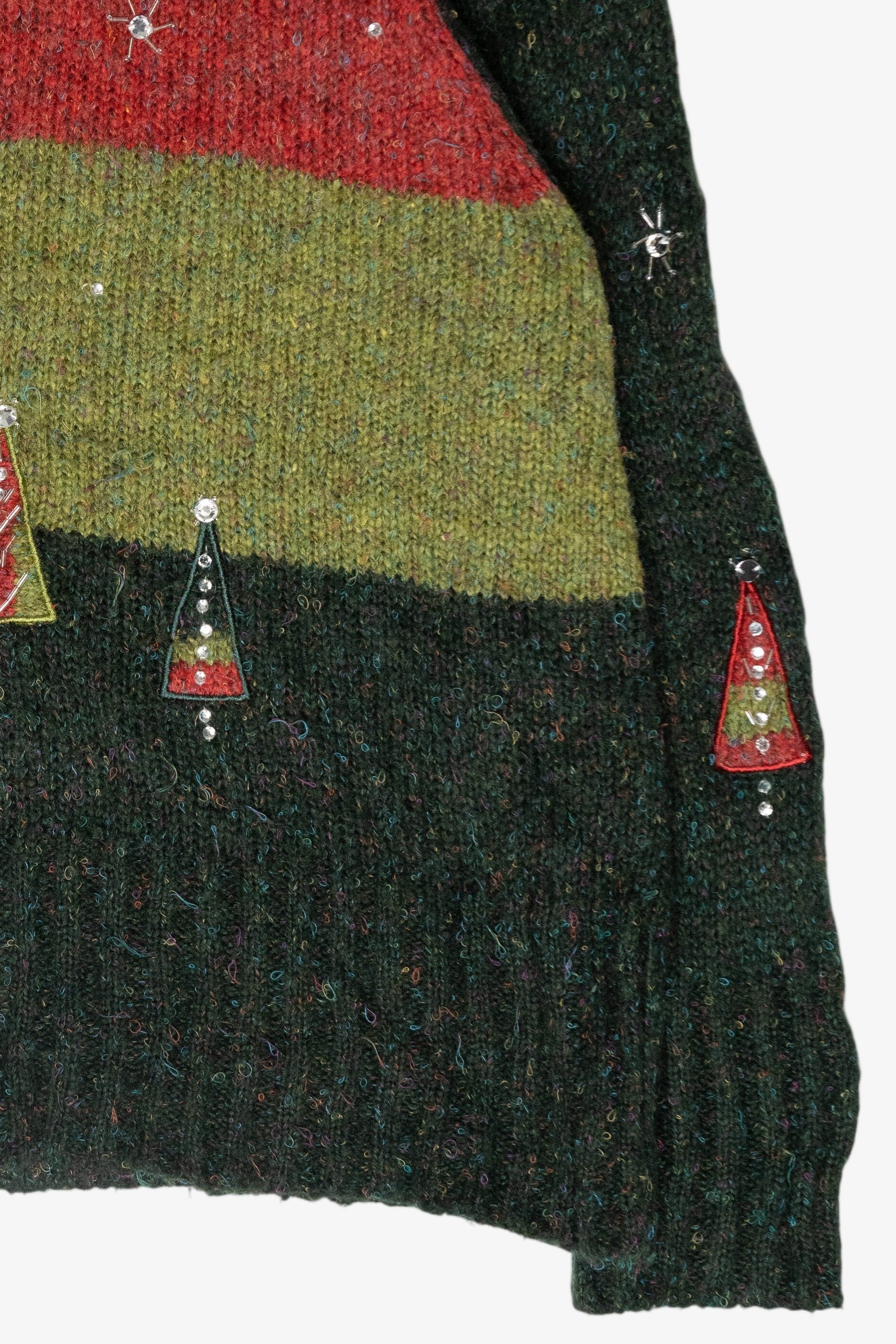 Trees Vintage Ugly Christmas Partial Zip Pullover (1990s)