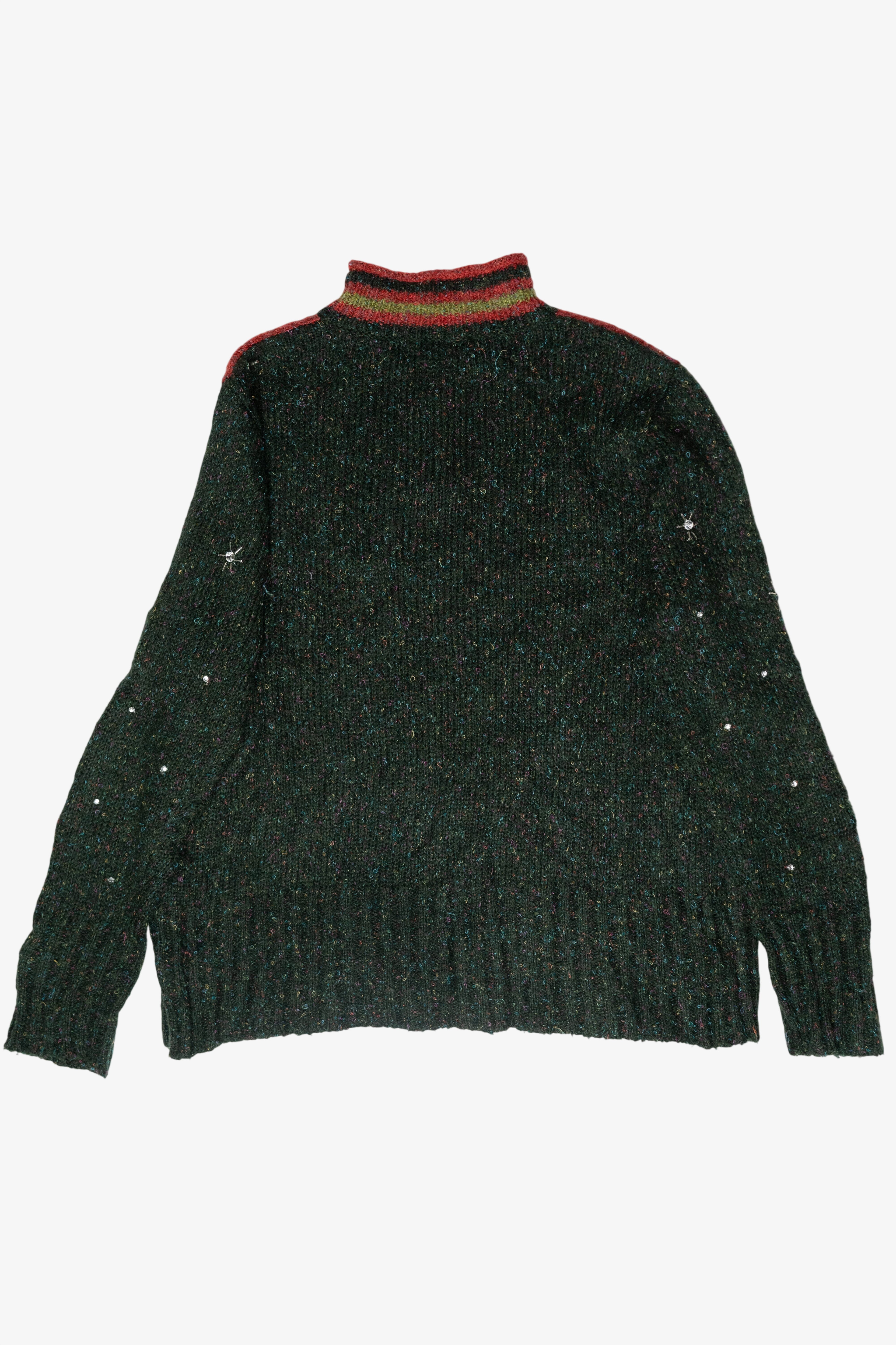 Trees Vintage Ugly Christmas Partial Zip Pullover (1990s)