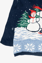 Sledding Snowmen Vintage Ugly Christmas Sweater (1980s)