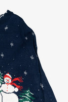 Sledding Snowmen Vintage Ugly Christmas Sweater (1980s)