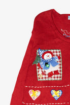 Ice Skating Snowmen Vintage Ugly Christmas Sweater (2000s)