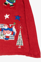 Ice Skating Snowmen Vintage Ugly Christmas Sweater (2000s)