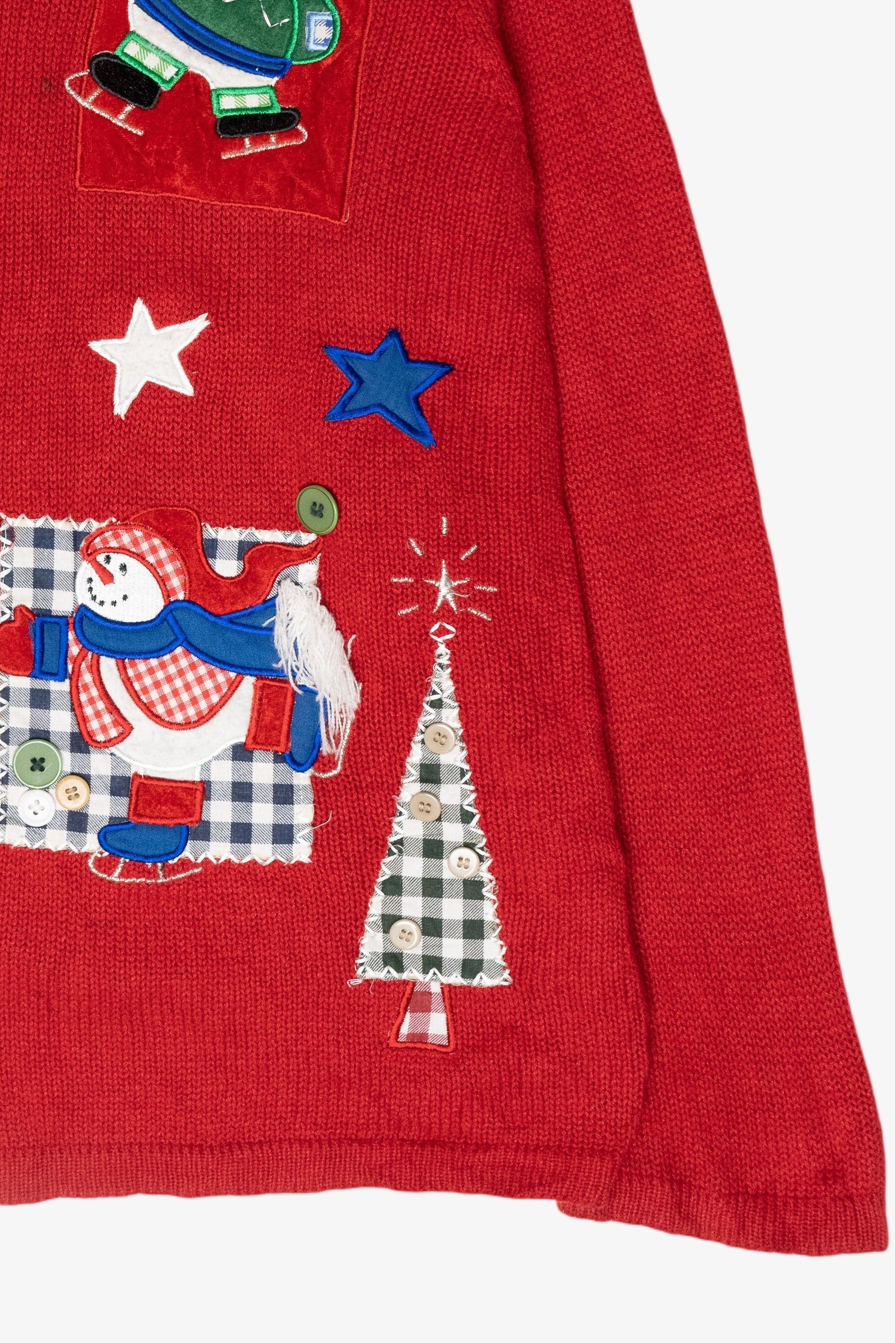 Ice Skating Snowmen Vintage Ugly Christmas Sweater (2000s)