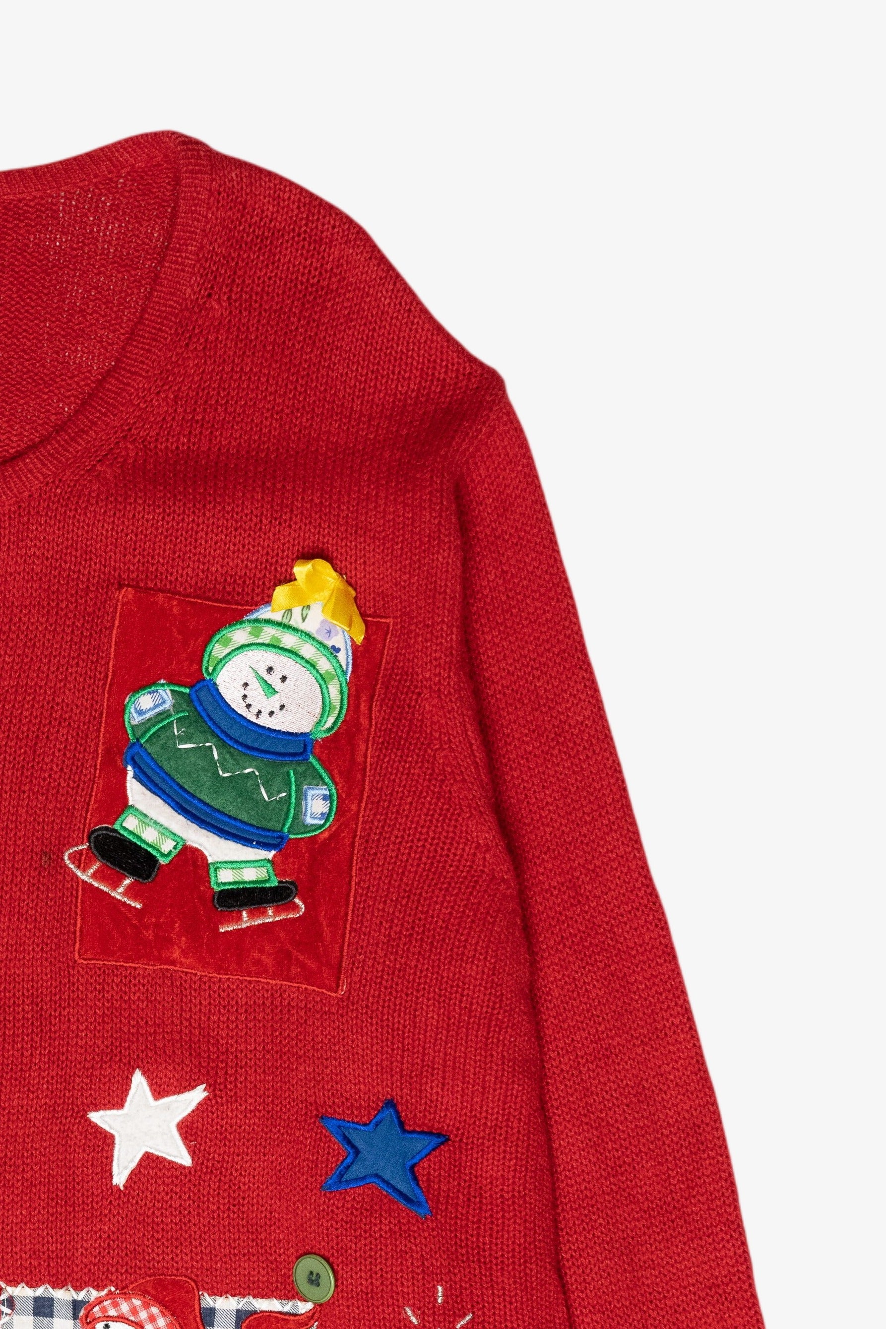 Ice Skating Snowmen Vintage Ugly Christmas Sweater (2000s)