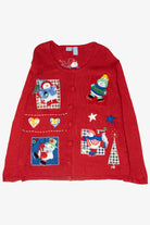 Ice Skating Snowmen Vintage Ugly Christmas Sweater (2000s)