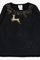 Vintage Quacker Factory Gold Reindeer Ugly Christmas Sweater (1990s)