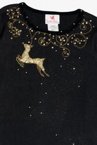 Vintage Quacker Factory Gold Reindeer Ugly Christmas Sweater (1990s)