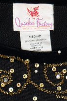 Vintage Quacker Factory Gold Reindeer Ugly Christmas Sweater (1990s)