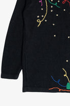Vintage Hand Embroidered Crochet Details Ugly Christmas Sweater (1990s)