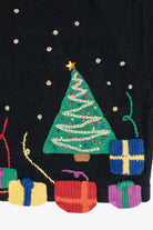 Vintage Hand Embroidered Crochet Details Ugly Christmas Sweater (1990s)