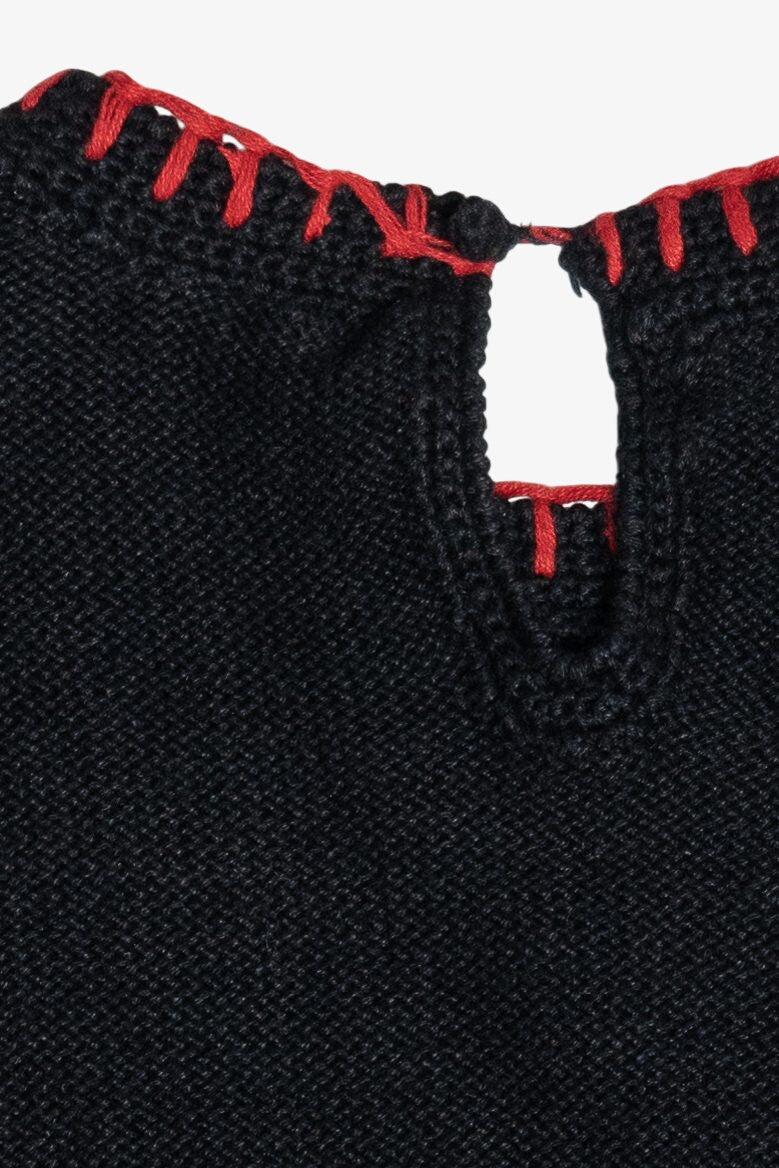 Vintage Hand Embroidered Crochet Details Ugly Christmas Sweater (1990s)