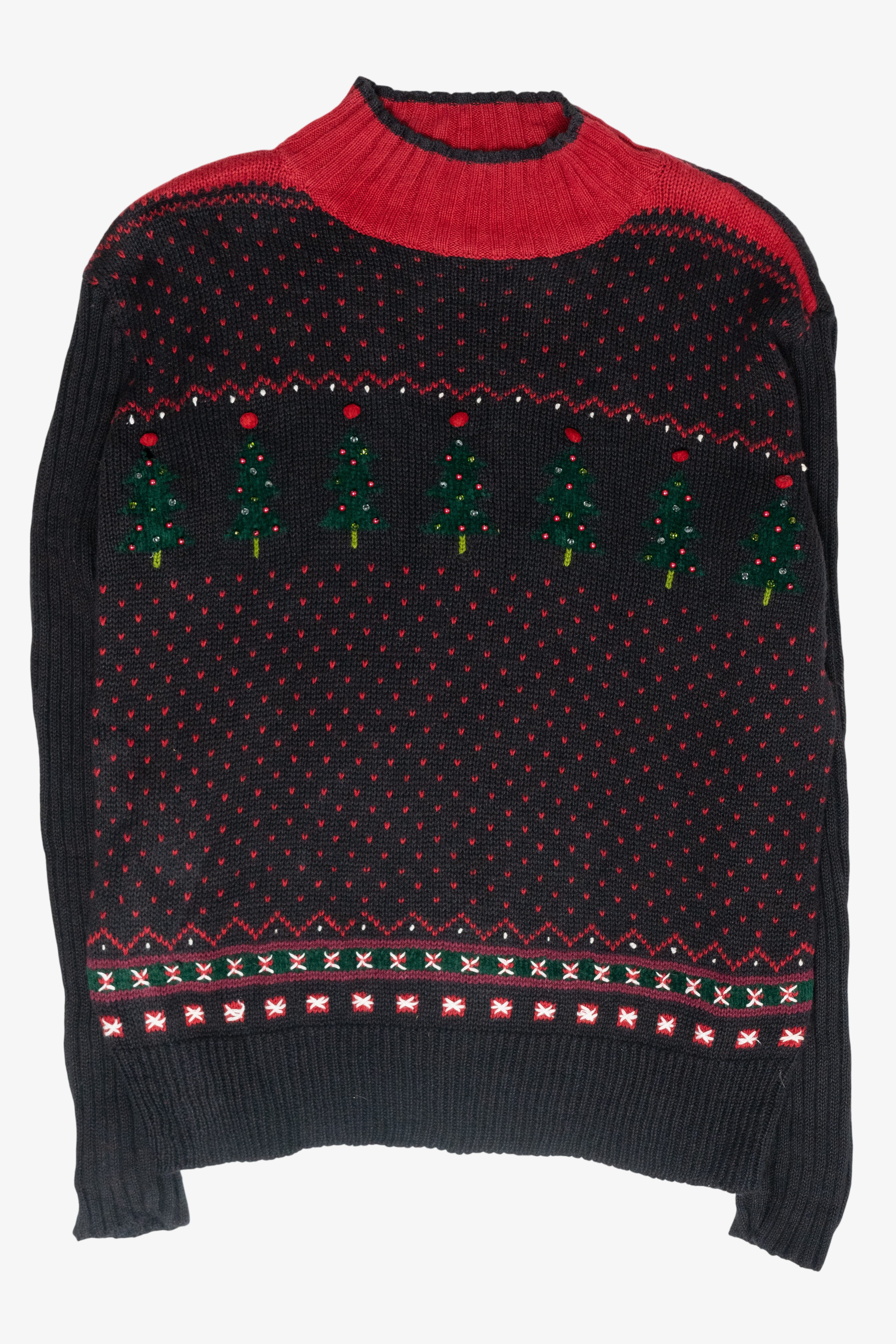 Trees Fair Isle Vintage Ugly Christmas Sweater (1990s)
