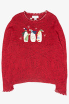 Whimsical Snowman Friends Vintage Ugly Christmas Sweater (2000s)