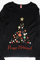 "Happy Holidays" Button Tree Vintage Ugly Christmas Sweater (2000s)