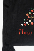 "Happy Holidays" Button Tree Vintage Ugly Christmas Sweater (2000s)