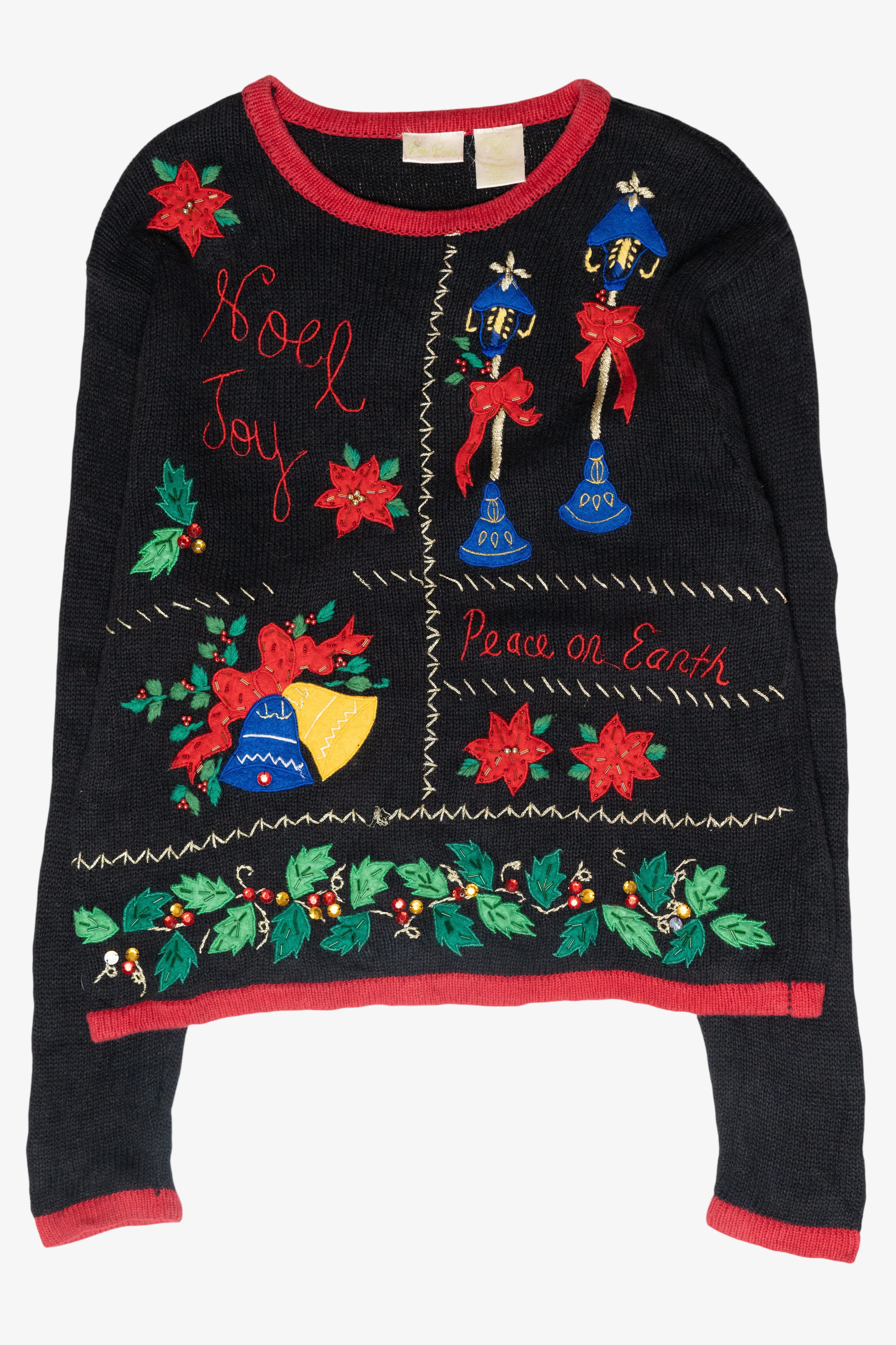 "Peace on Earth" Icons Vintage Ugly Christmas Sweater (1990s)