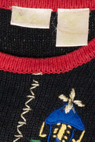 "Peace on Earth" Icons Vintage Ugly Christmas Sweater (1990s)