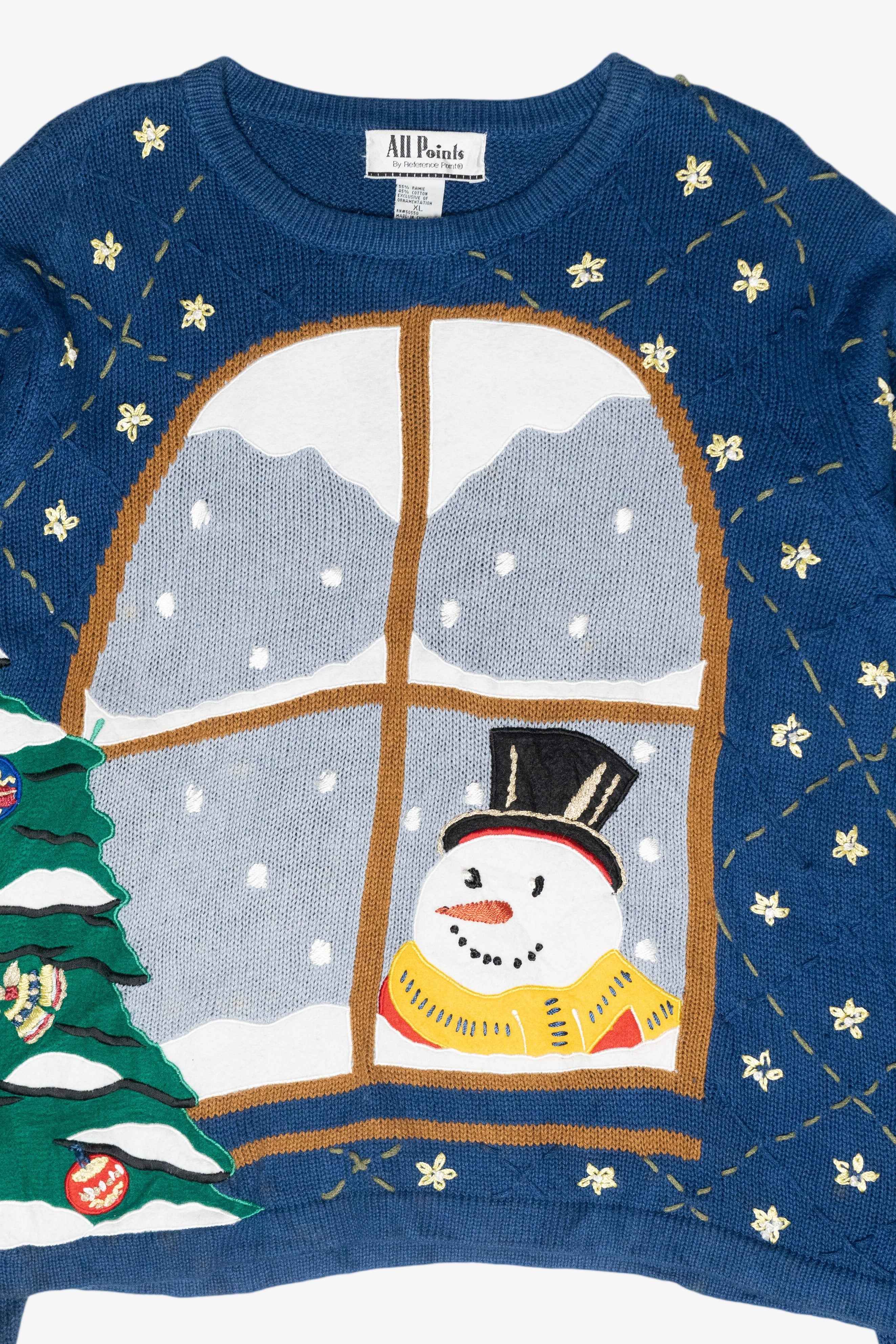 Cozy Window Vintage Ugly Christmas Sweater (2000s)