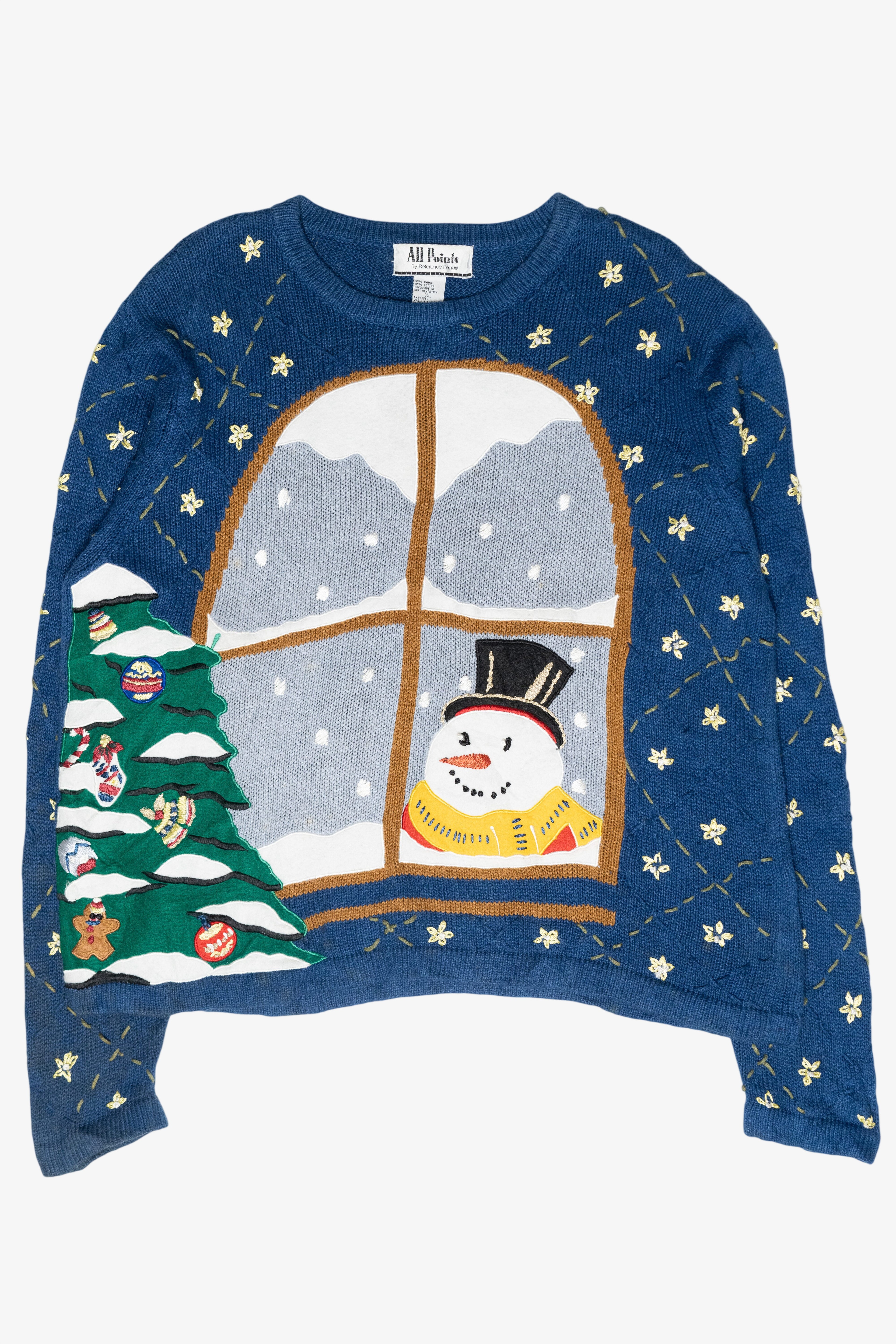 Cozy Window Vintage Ugly Christmas Sweater (2000s)