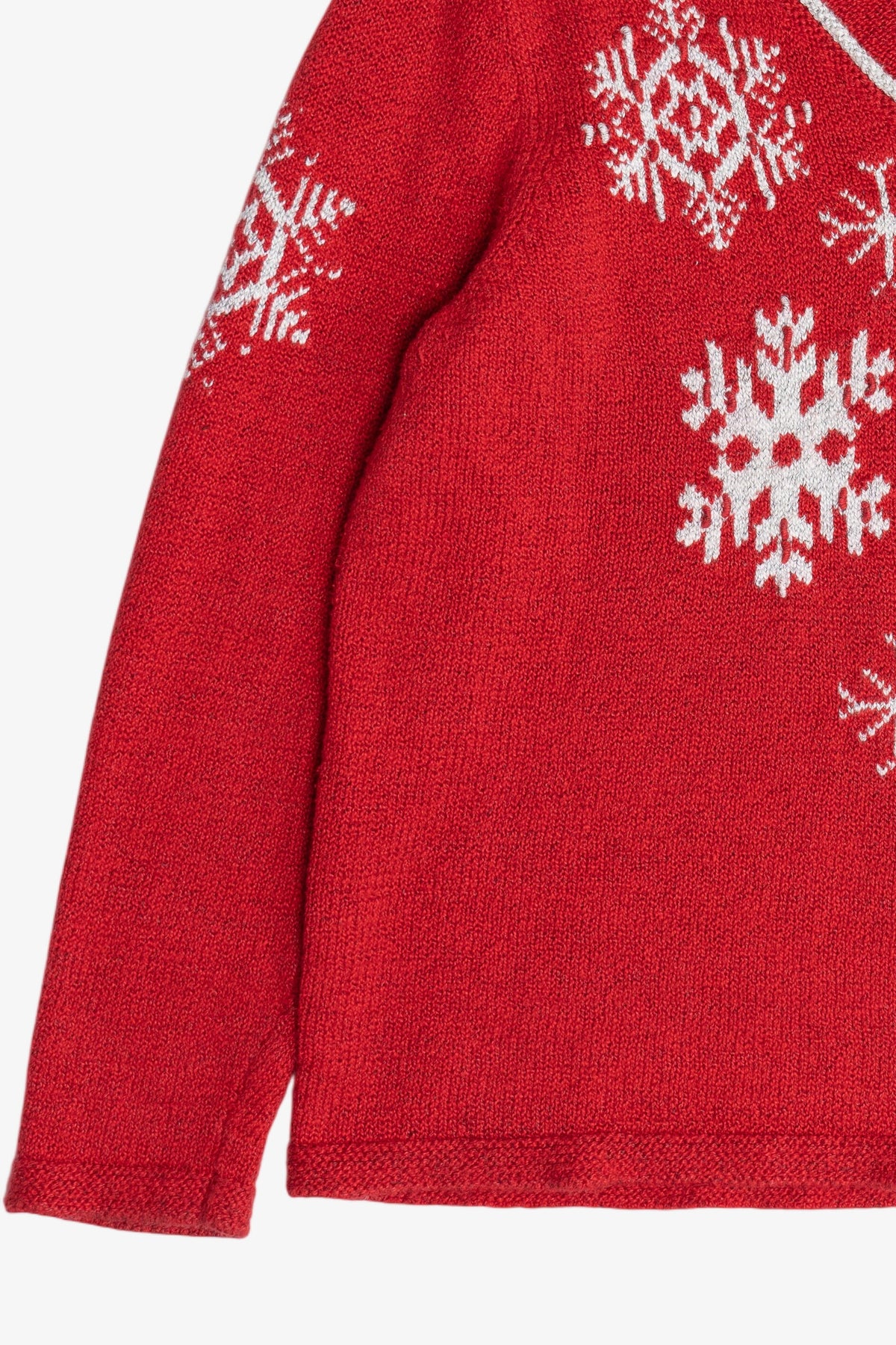 Vintage Hand Embroidered Snowflakes Ugly Christmas Sweater (1990s)