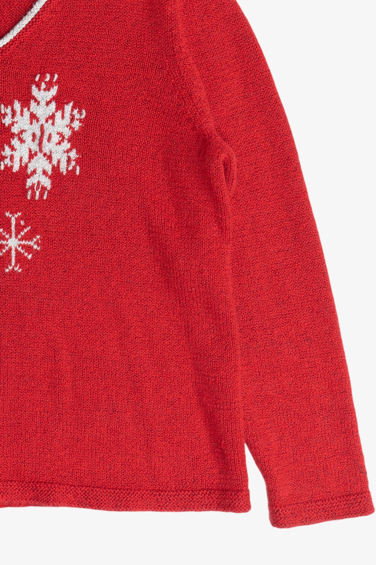 Vintage Hand Embroidered Snowflakes Ugly Christmas Sweater (1990s)