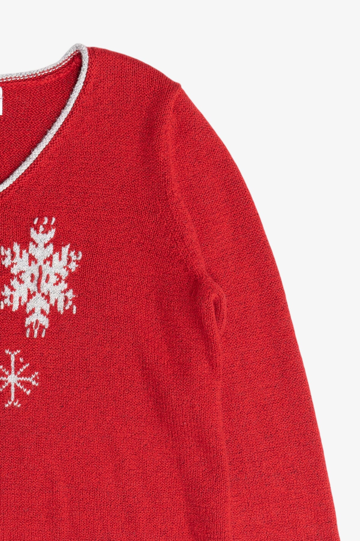 Vintage Hand Embroidered Snowflakes Ugly Christmas Sweater (1990s)