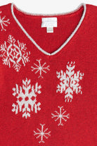 Vintage Hand Embroidered Snowflakes Ugly Christmas Sweater (1990s)