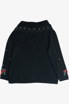 Vintage Beaded & Sequin Flowers Ugly Christmas Pullover (1990s)